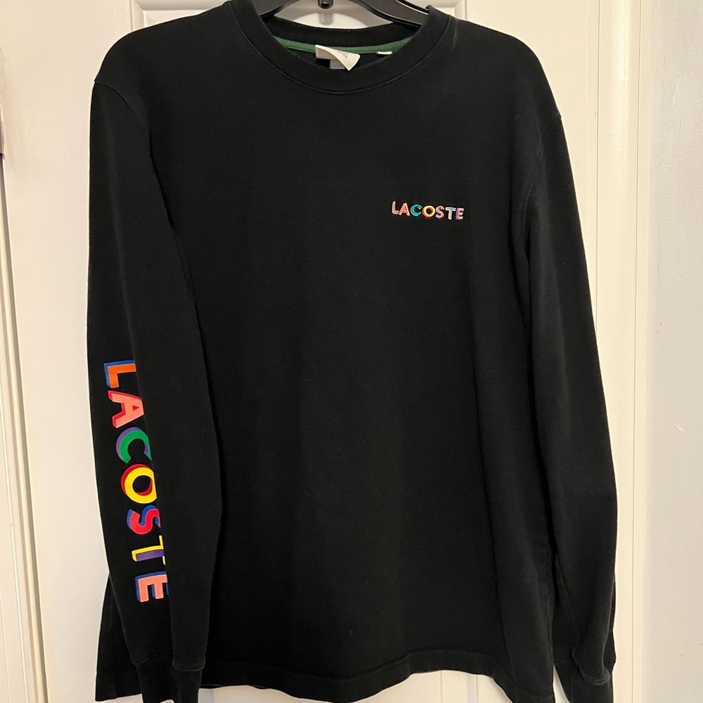 Lacoste Black Sweatshirt with Multicolor Logo
